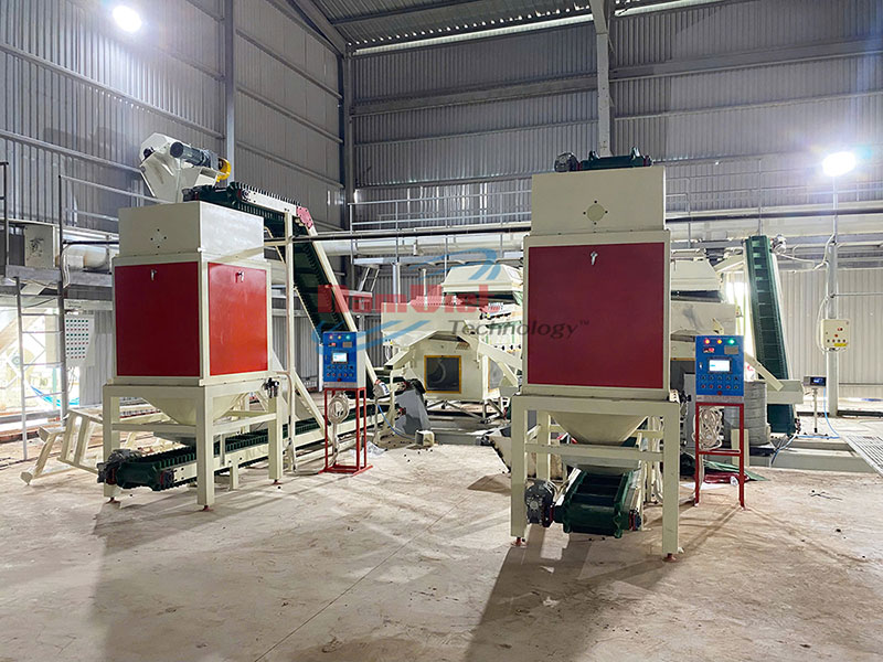 Dây chuyền cân hạt cao su phục vụ ép dầu năng suất 6 tấn/giờ.