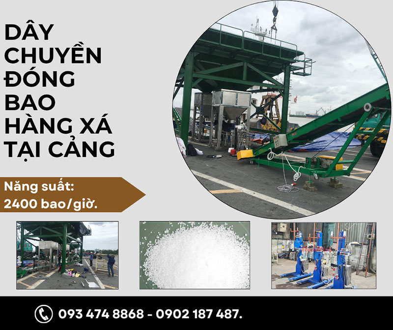 d&acirc;y chuyền đ&oacute;ng bao b&igrave; tại cảng