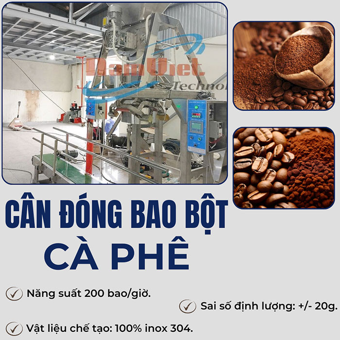cân đóng bao bột cà phê hòa tan