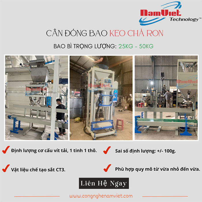 Cân đóng bao keo chà ron công nghiệp