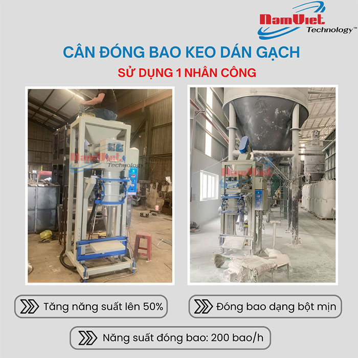 Cân đóng bao keo dán gạch