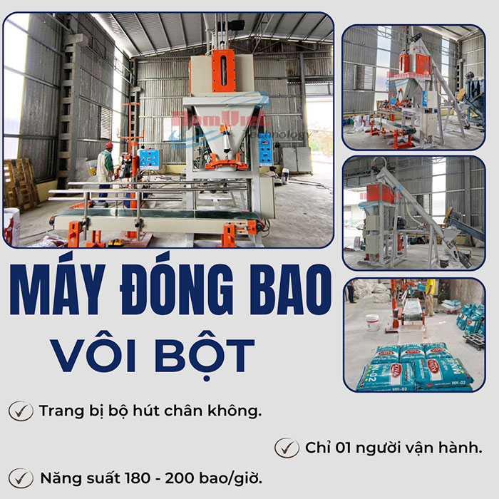 Cân đóng bao vôi bột 1 phễu cân