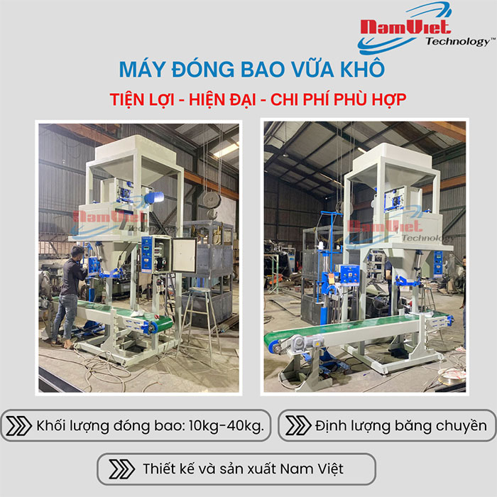 Máy đóng bao vữa khô năng suất 200 bao giờ.