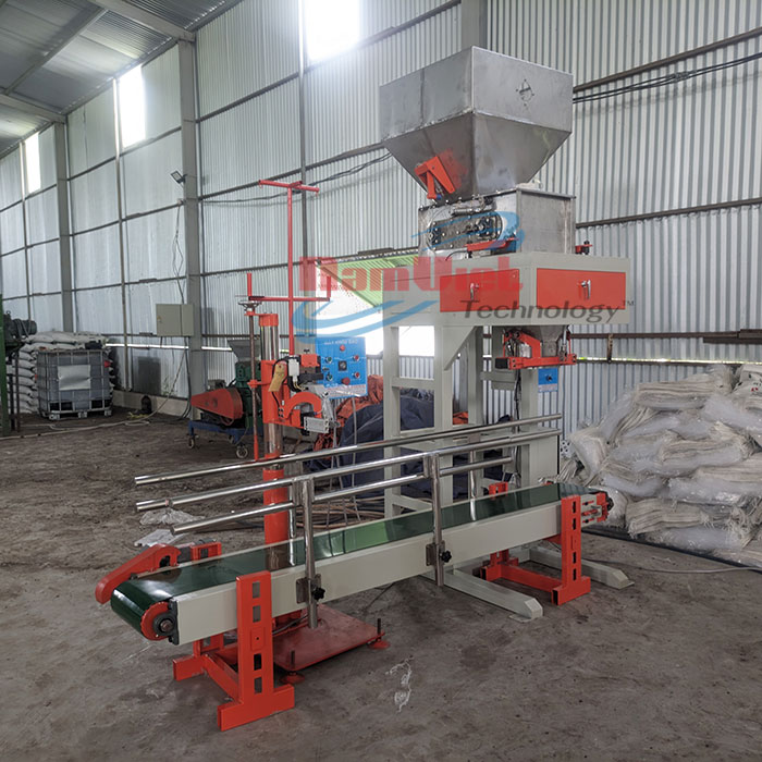 Máy đóng bao phân bón bột + hạt – năng suất 200 bao giờ.