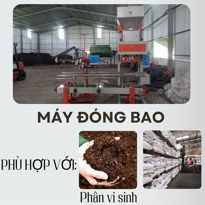 máy đóng bao phân bón vi sinh hạt và bột