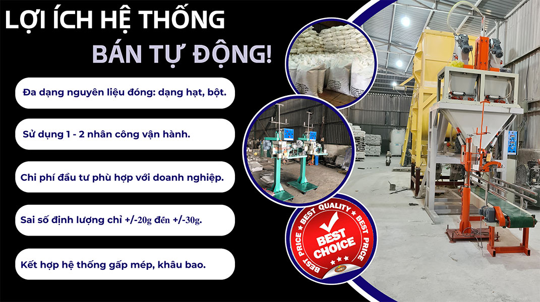 hệ thống đóng bao bán tự động.