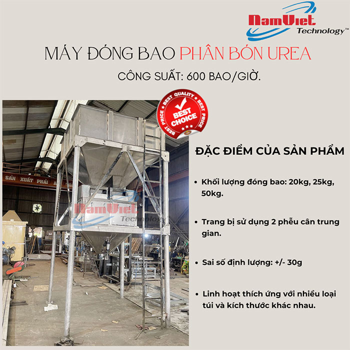 Máy đóng bao 2 phễu cân phân bón urea