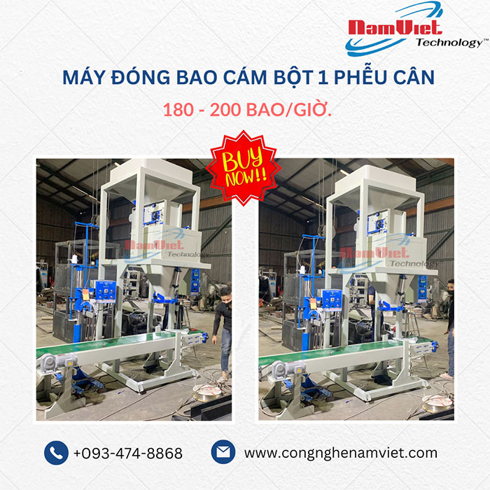 Cân đóng bao cám bột 1 phễu cân