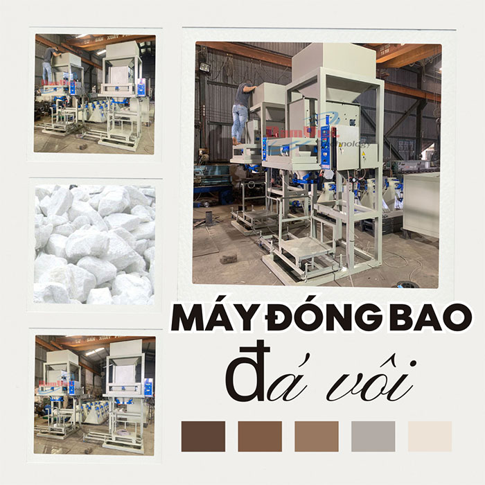 m&aacute;y đ&oacute;ng bao đ&aacute; v&ocirc;i c&ocirc;ng suất 200 bao/giờ.