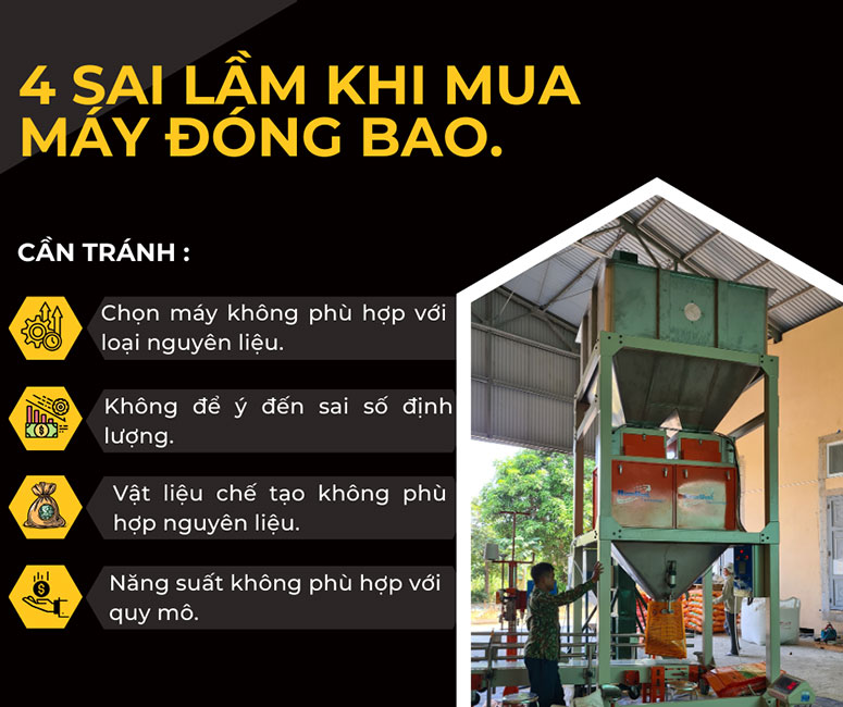 Đừng mua máy đóng bao khi chưa biết 4 sai lầm này.