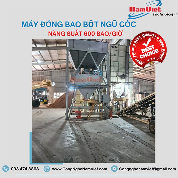 Cân đóng bao bì bột ngũ cốc 3 phễu cân
