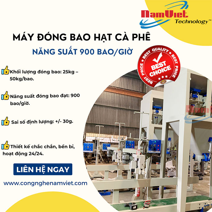  Máy đóng bao cà phê 3 phễu cân