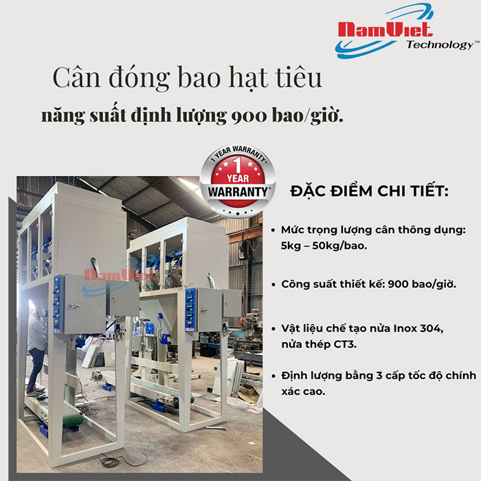  Cân đóng bao hạt tiêu tốc độ 900 bao giờ