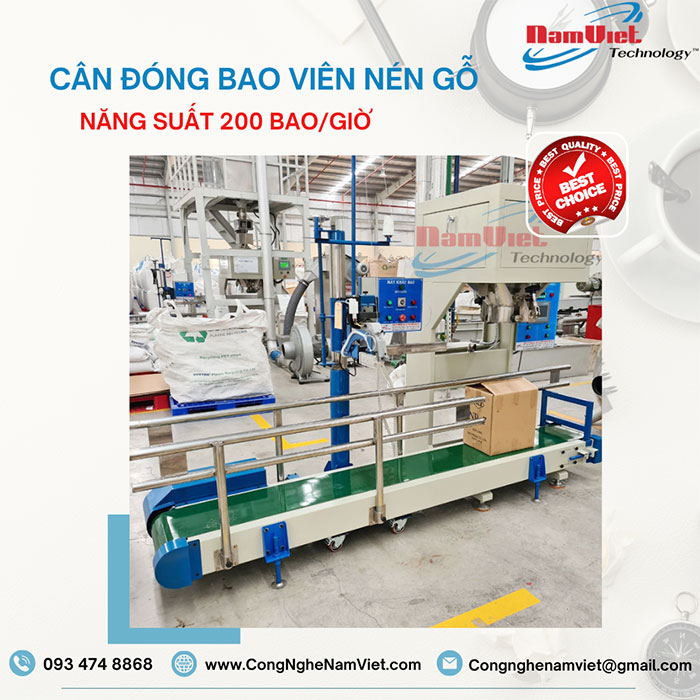 Cân đóng bao viên gỗ nén tự động