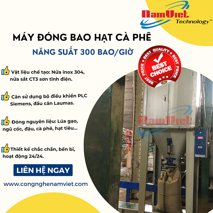 Máy đóng gói bao bì hạt cà phê 1 phễu cân