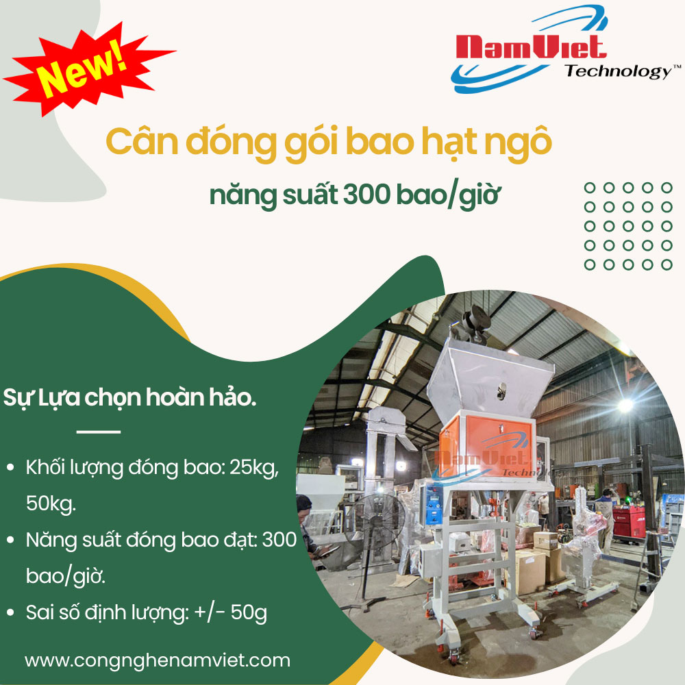 Máy đóng bao hạt ngô 1 phễu cân