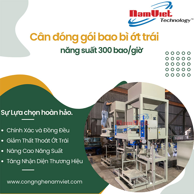 Máy đóng bao ớt 1 phễu cân