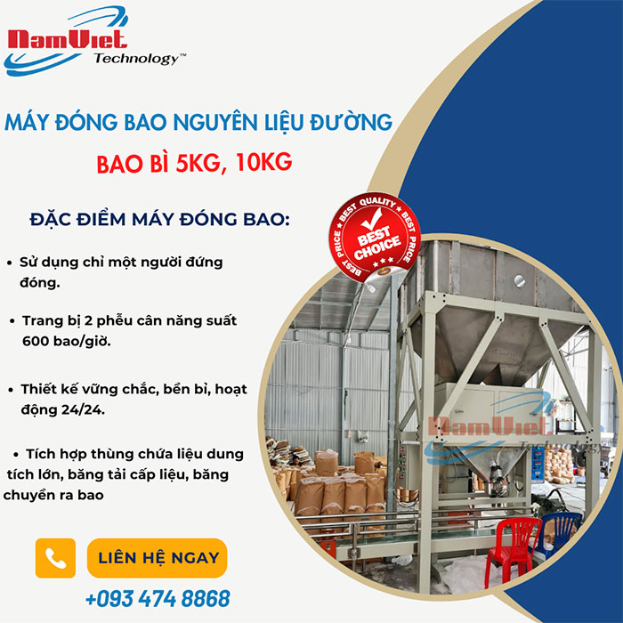 Cân đóng bao đường bán tự động 5kg, 10kg