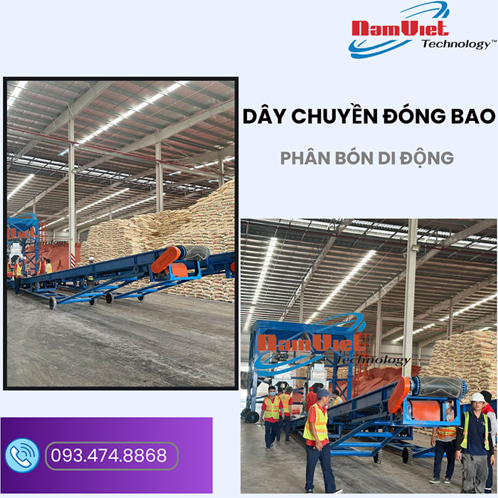Dây chuyền đóng bao phân bón di động