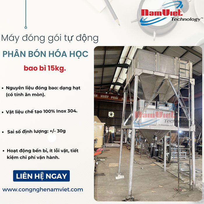 máy đóng bao phân bón háo học.