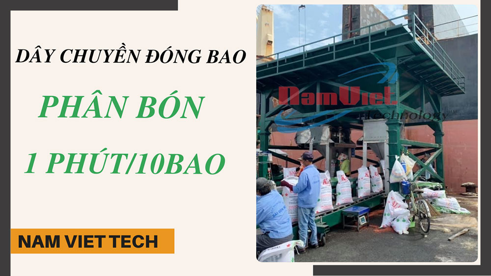 Dây chuyền đóng bao phân bón tốc độ cao: 1 phút hoàn thành 10 bao.