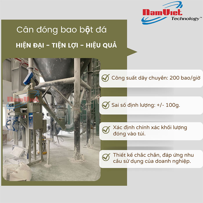 Cân đóng bao bột đá 1 phễu cân.