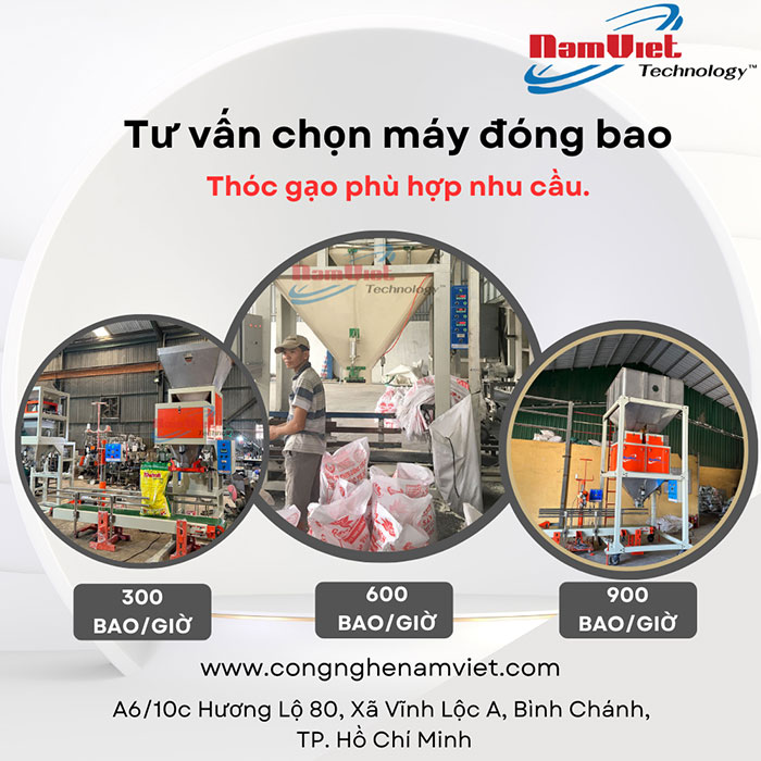 Lựa chọn máy đóng bao lúa gạo theo năng suất.