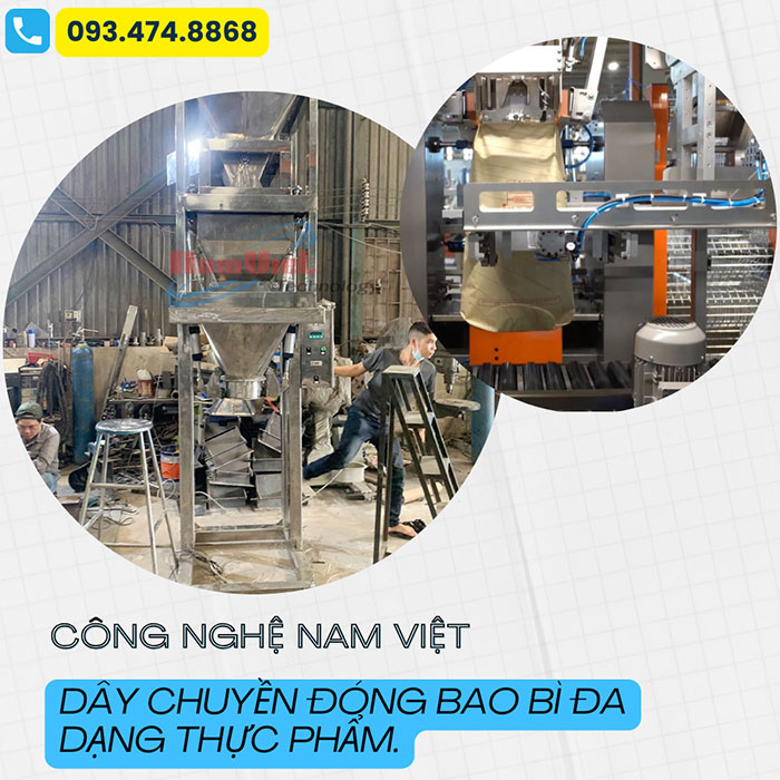 Máy đóng bao bì ngành thực phẩm thương mại.