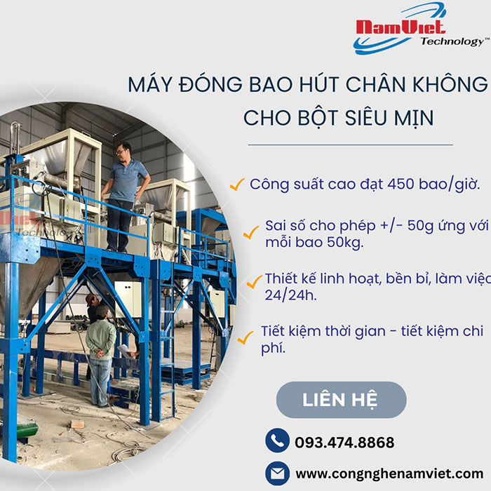 cân đóng bao cho bột siêu mịn