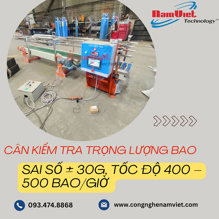 cân kiểm tra trọng lượng bao bì