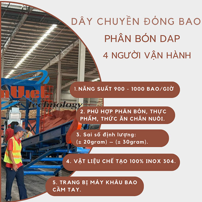 Dây chuyền đóng bao phân bón DAP