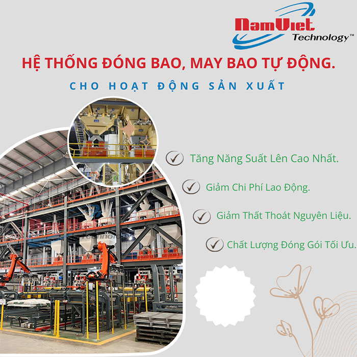 Hệ thống đ&oacute;ng bao v&agrave; may bao tự động.