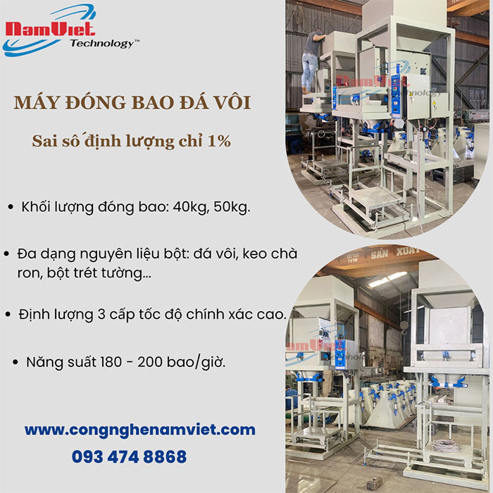 Cân đóng bao đá vôi 1 phễu cân