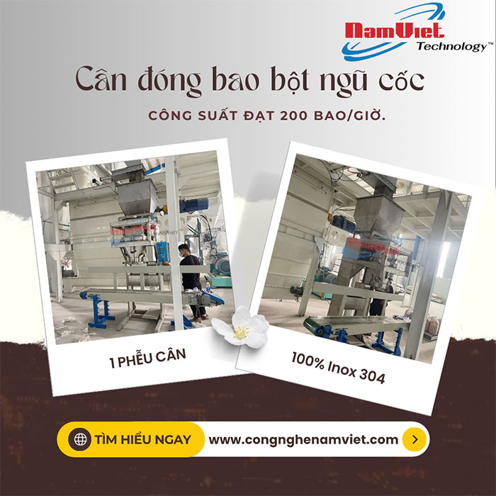 Cân đóng bao bì bột ngũ cốc 1 phễu cân