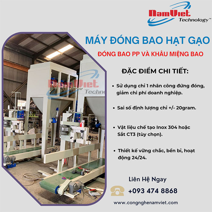 Máy đóng bao gạo bán tự động