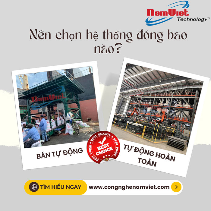 Dây chuyền đóng bao tự động và bán tự động: Nên chọn loại nào?