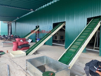 Dây chuyền cân hạt cao su phục vụ ép dầu năng suất 6 tấn/giờ.