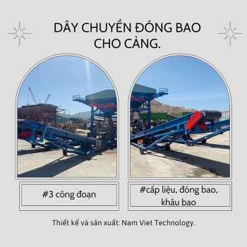 Ứng dụng dây chuyền 3 công đoạn đóng bao tại cảng – năng suất tăng 40%.