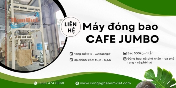 Giải pháp đóng bao jumbo cho nhà máy cà phê xuất khẩu.