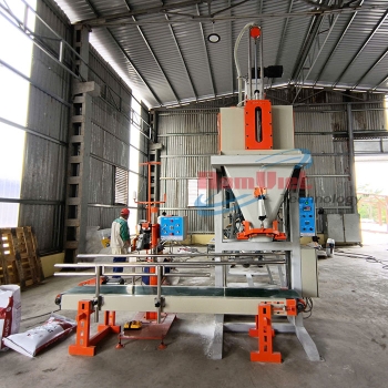 Cân đóng bao vôi bột 1 phễu cân