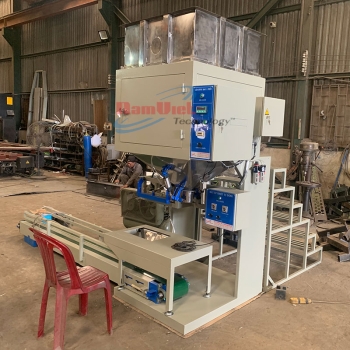 Máy đóng gói gạo 5kg, 10kg, 15kg tích hợp máy ép nhiệt.