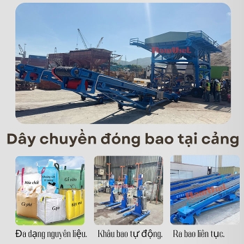 Tự động hóa đóng bao tại cảng: 3 bước khép kín, vận hành liên tục 24/7.