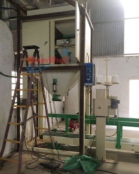 Máy đóng bao hạt bắp ngô 2 phễu cân