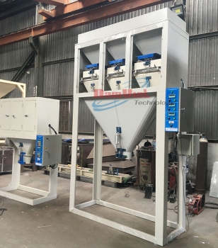 Máy đóng bao đường 3 phễu cân