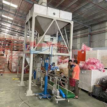 Máy đóng bao đường 1 phễu cân năng suất 300 bao/giờ